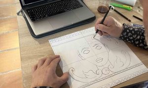 Schéma pendant la formation décoration céramique et poterie avec une céramiste à Biarritz dans le Pays Basque