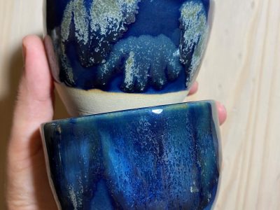 Bols émail bleu Formation à l'émaillage sur céramique à Marseille