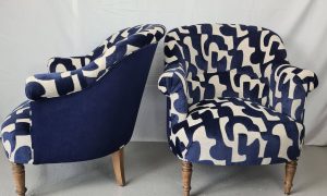 Fauteuils bleus Formation Tapissier d'ameublement en siège proche d'Orléans