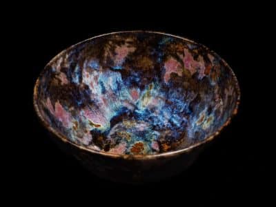 Bol irisé cosmique formation tournage céramique dans l'Aude