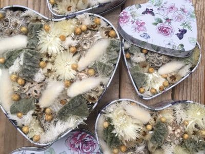Cœurs formation fleurs séchées à Paris