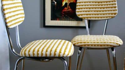Chaise tissu jaune atelier redonnez vie à une chaise formica