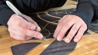 Découpe paille Stage marqueterie de bois