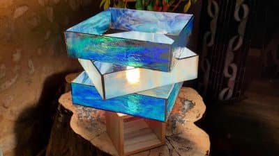 Lampe originale stage de vitrail Tiffany et plomb