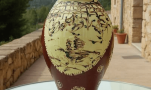 Vase décoré pendant la formation décoration en céramique à Béziers