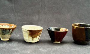 Récipents de Lucie pendant la formation céramique et poterie avec une céramiste vers Mâcon