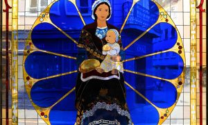 Boulangère et enfant - Formation vitrail avec un vitrailliste vers Chartres