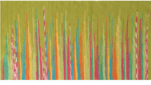 Exemple de tissage à l'issu de l'atelier avec un tisserand