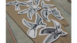 Oiseaux en papier Atelier transfert d'image sur Céramique