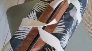 Sac de Jody, fait pendant le stage en maroquinerie à Toulouse avec une artisane maroquinier